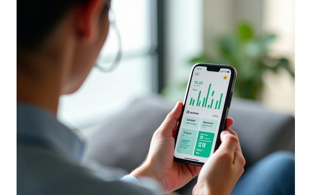 O persoană utilizează o aplicație mobilă de sănătate pentru a-și monitoriza progresul biohacking-ului personalizat.